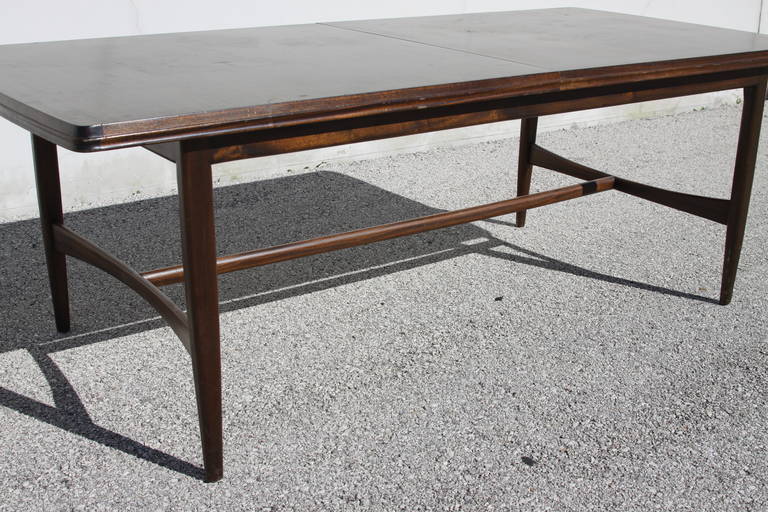Mid-Century Mahogany Dining Table with Extension Leaf 2