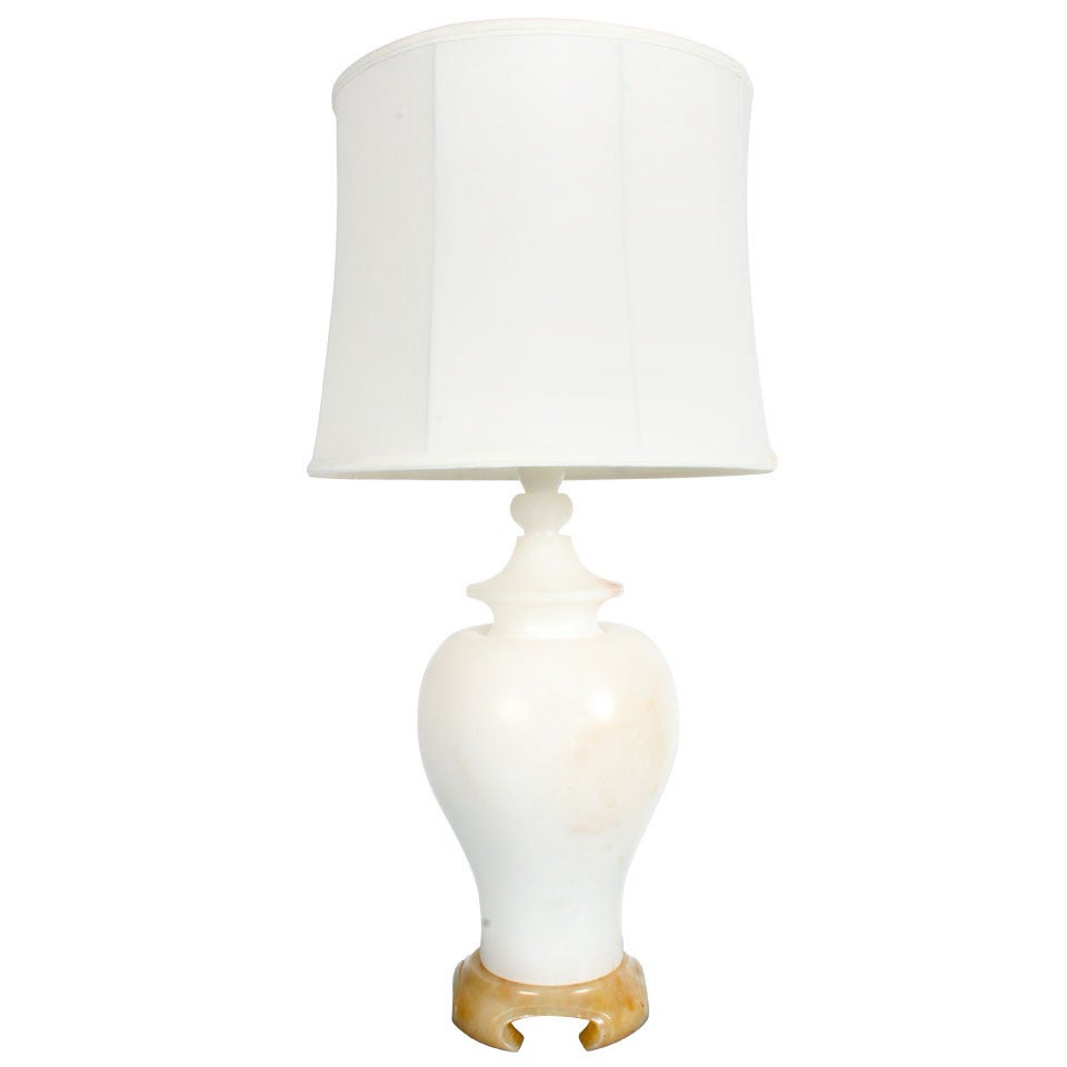 Large Italian Mid-Century Alabaster Lamp For Sale