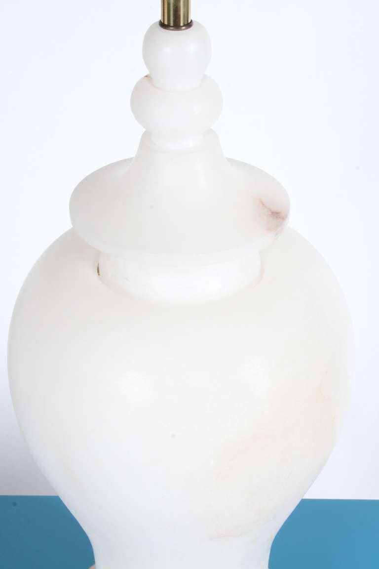 Mid-20th Century Large Italian Mid-Century Alabaster Lamp For Sale