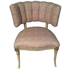 Grosfeld House Curved-Back Chair with Tassle Embellished Saber Legs