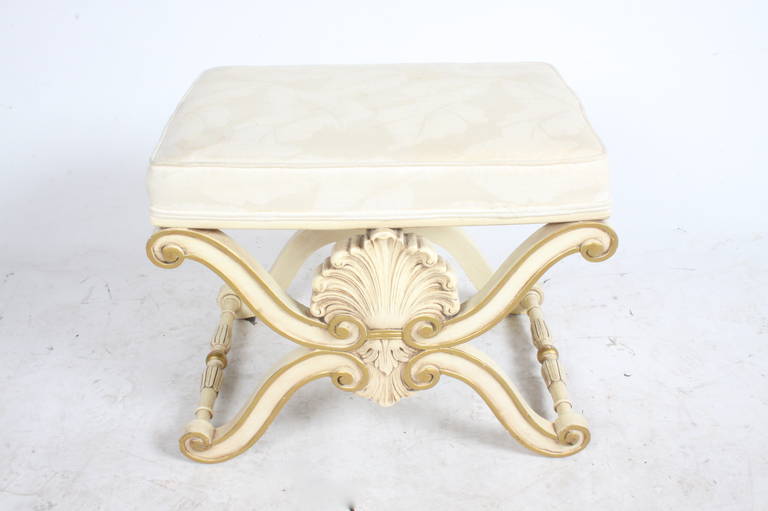 Pair of Ottoman with Shell Motif by Karges