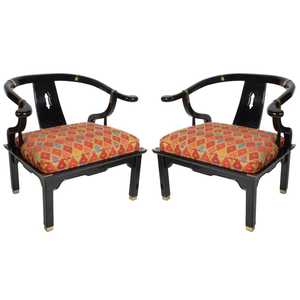 Pair of Century Furniture Chinese Modern Armchairs