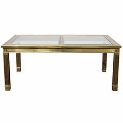 Mastercraft Brass Dining Table with Glass Inserts 5