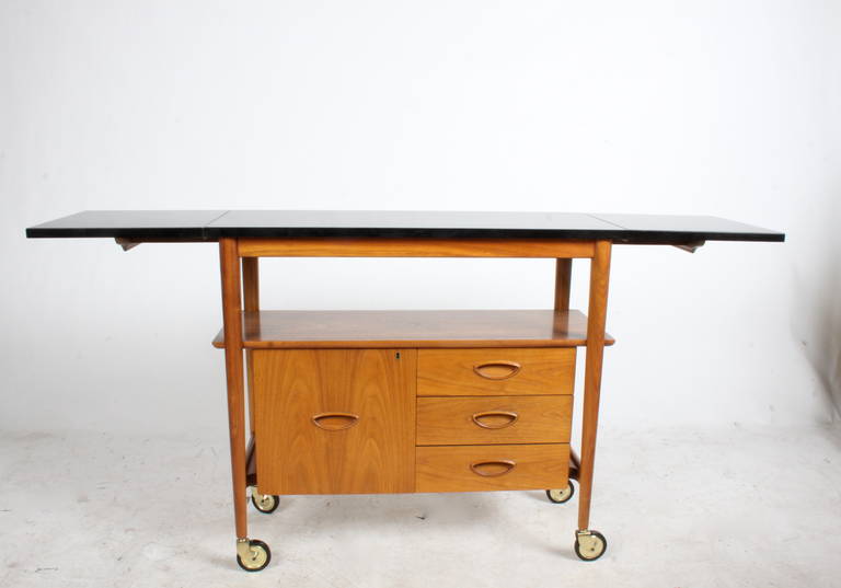 Mid-Century Modern Mid-Century Drop Leaf Bar Cart by Drexel Heritage