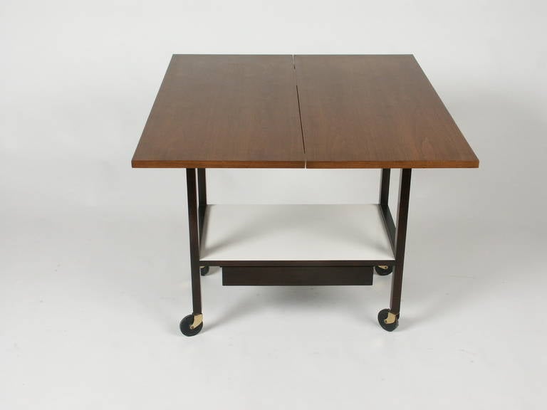 Mid-Century Modern Edward Wormley for Dunbar Flip-Top Serving or Bar Cart For Sale