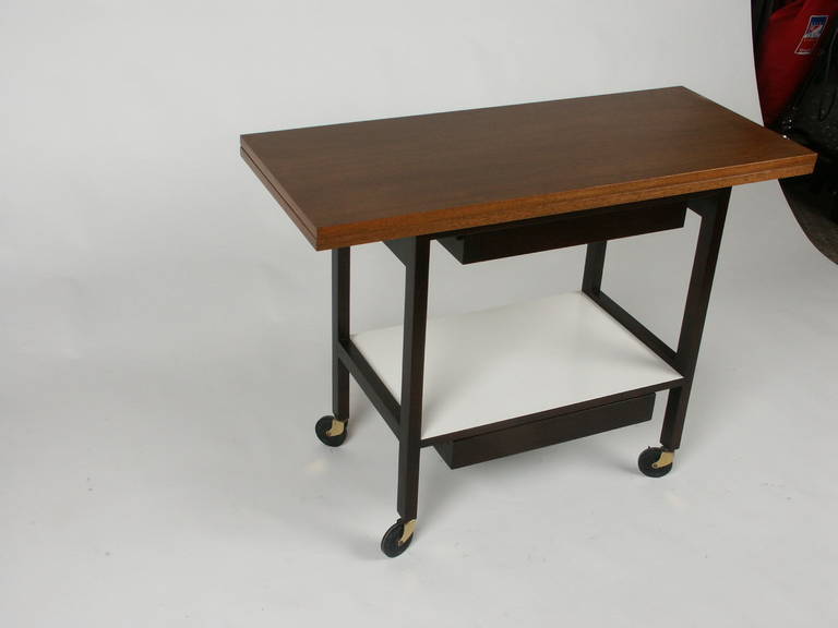 American Edward Wormley for Dunbar Flip-Top Serving or Bar Cart For Sale