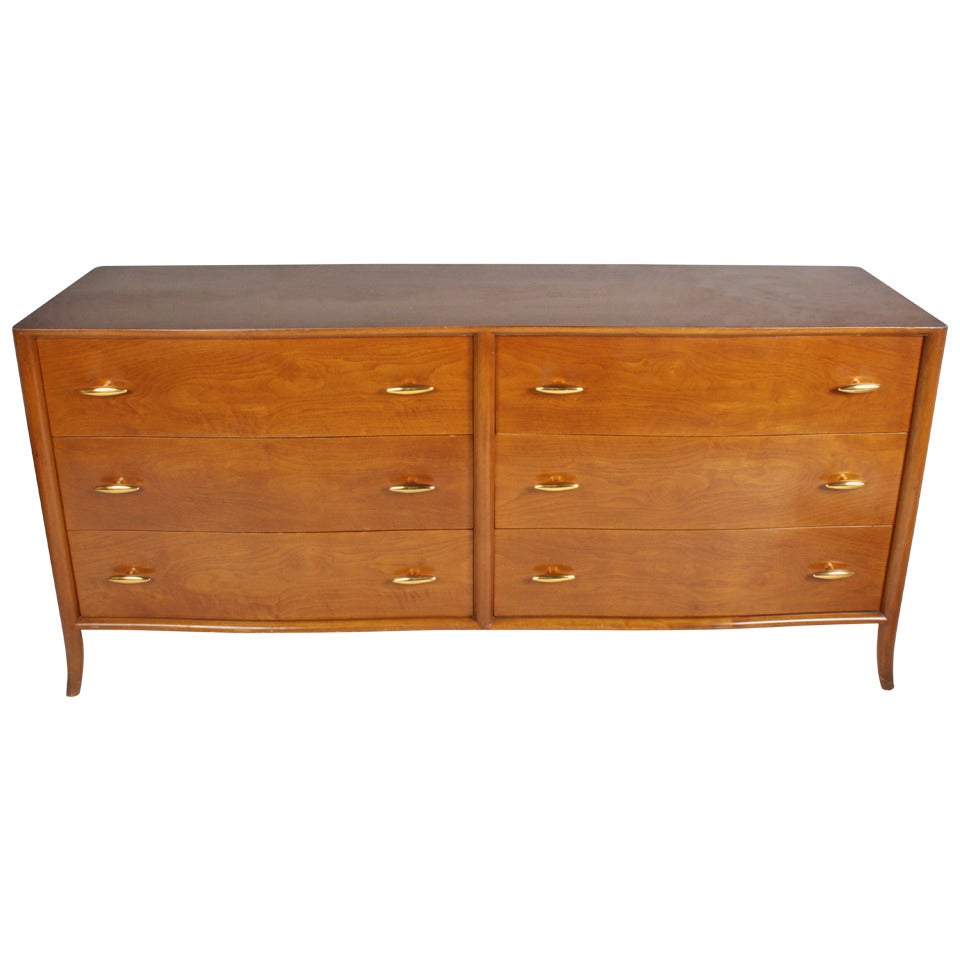 T. H. Robsjohn-Gibbings for Widdicomb dresser with Gold porcelain Hardware