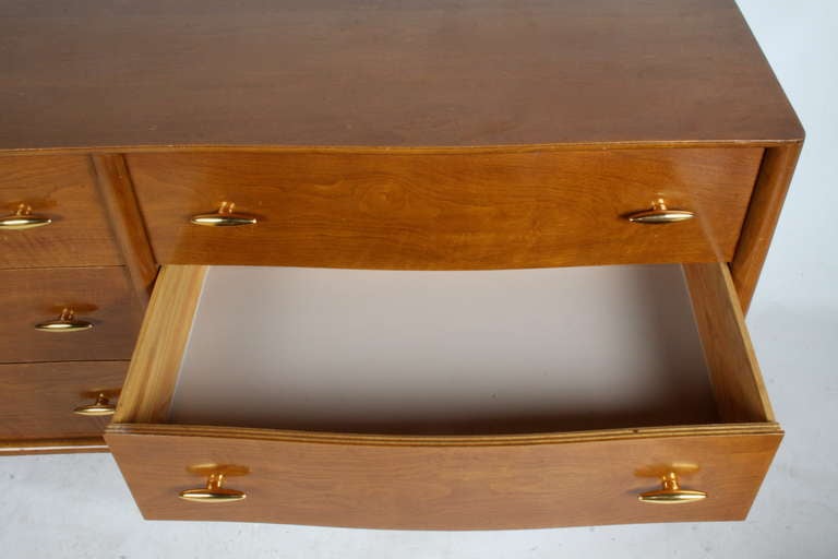 T. H. Robsjohn-Gibbings for Widdicomb dresser with Gold porcelain Hardware 3