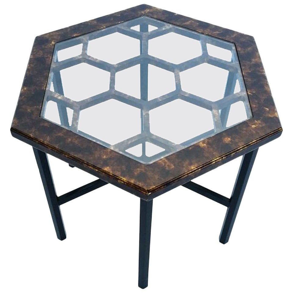 John Widdicomb Hexagonal Side Table
