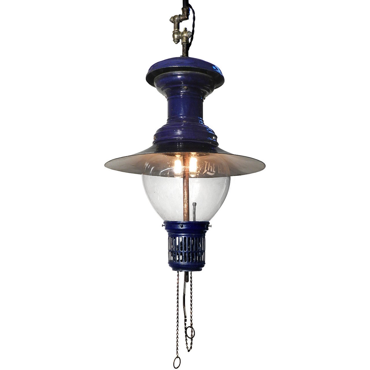 Large Rare 1901 Humphrey Gas Lamp, Electrified