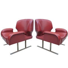 Beautiful Pair of Armchairs Designed by Saporiti 7