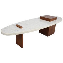 Harvey Probber Style Terrazzo and Walnut Coffee Table 12