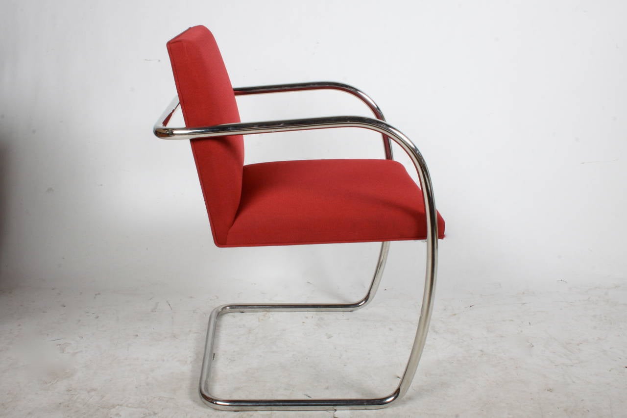 Set of Four Knoll Tubular Brno Chairs by Mies Van Der Rohe In Good Condition In St. Louis, MO