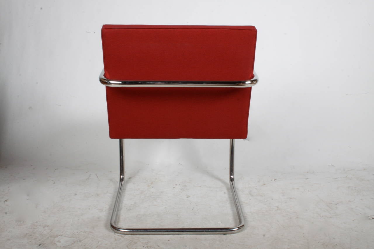 Late 20th Century Set of Four Knoll Tubular Brno Chairs by Mies Van Der Rohe