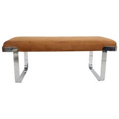 Milo Baughman Chrome Base Bench