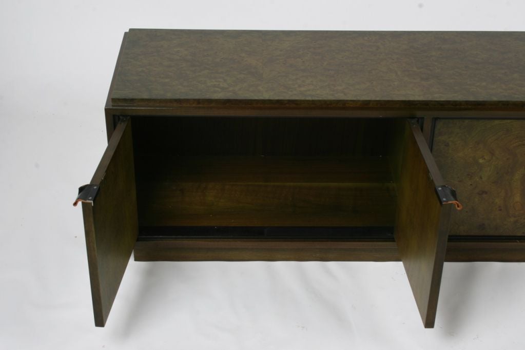 Late 20th Century 1970s Four-Door Low Cabinet in Burled Wood