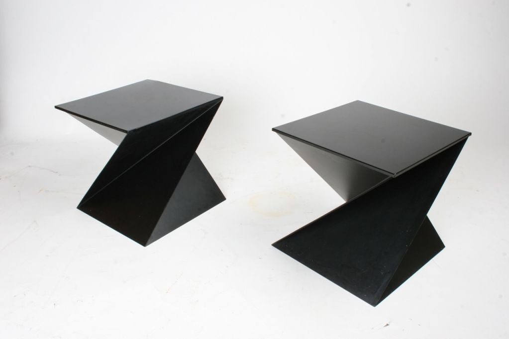 Pair of  Italian Cubist  Side Tables