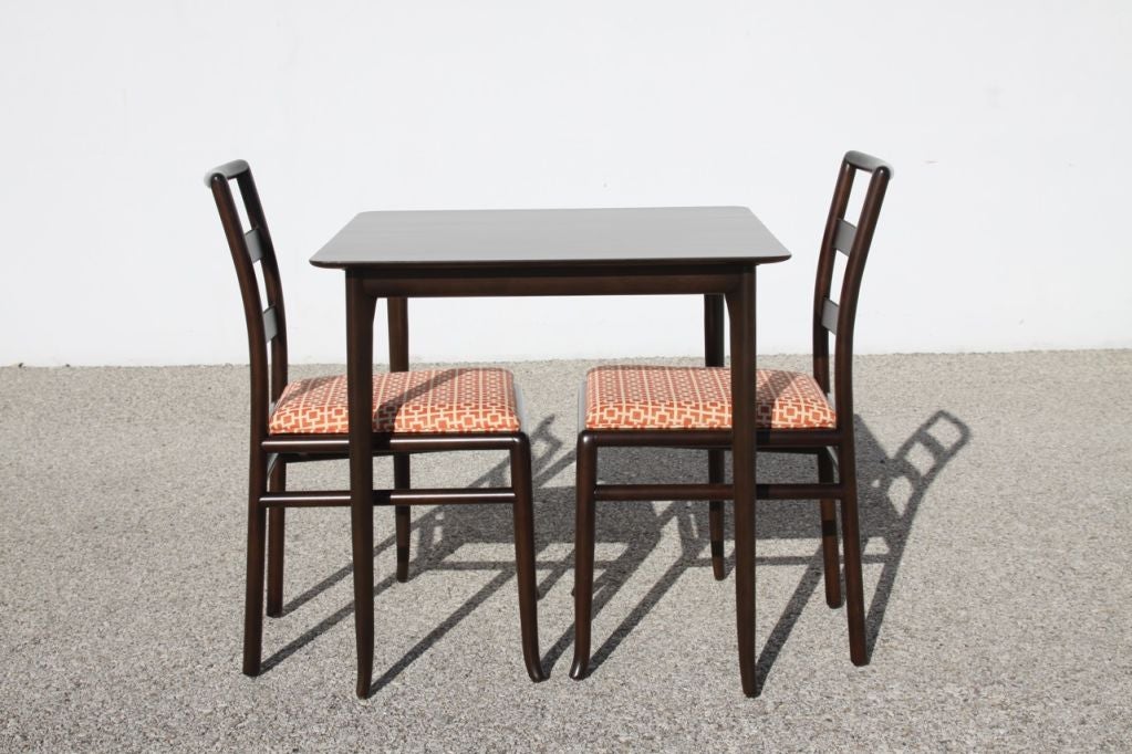 Mid-20th Century T. H. Robsjohn-Gibbings for Widdicomb Game Table and Two Side Chairs - Espresso