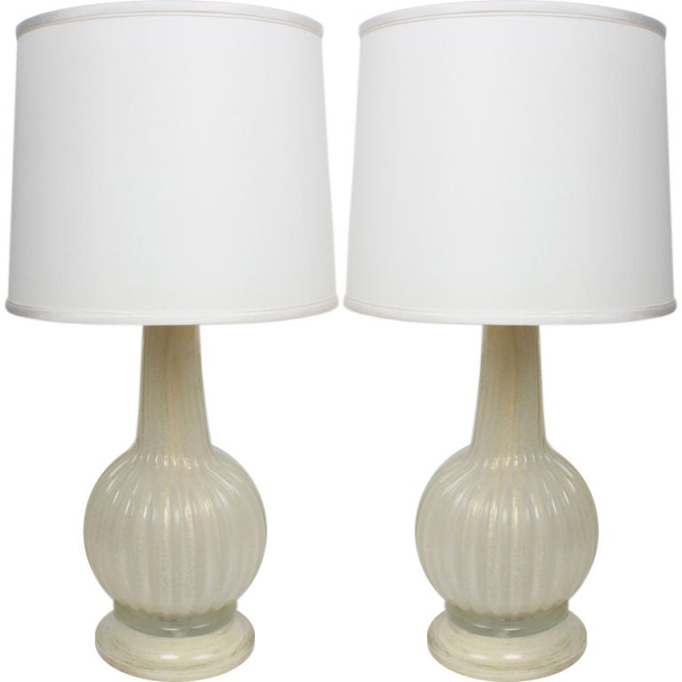 Pair of large Barovier & Toso Lamps