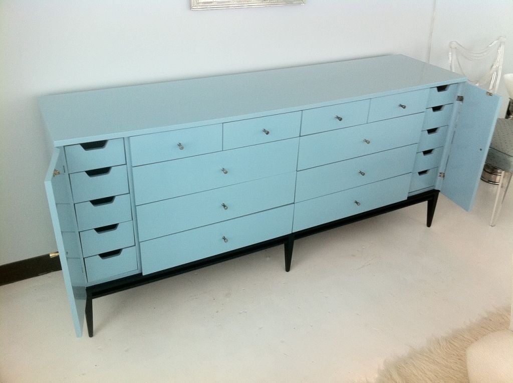 American 20 Drawer Lacquered Commode by Paul McCobb