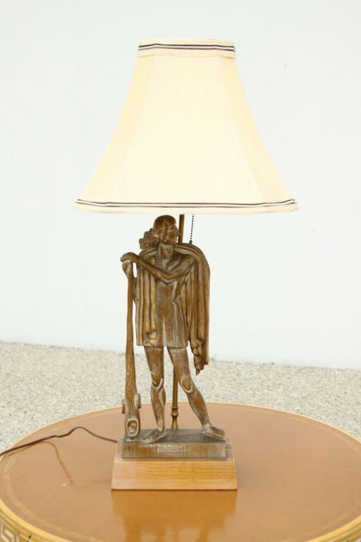Art Deco Grecian figural Table lamp