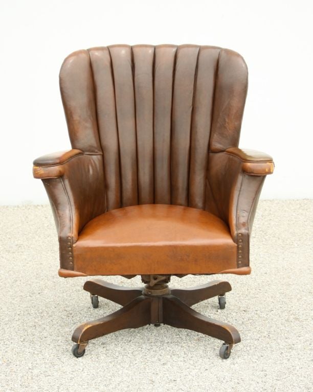 vintage leather desk chair