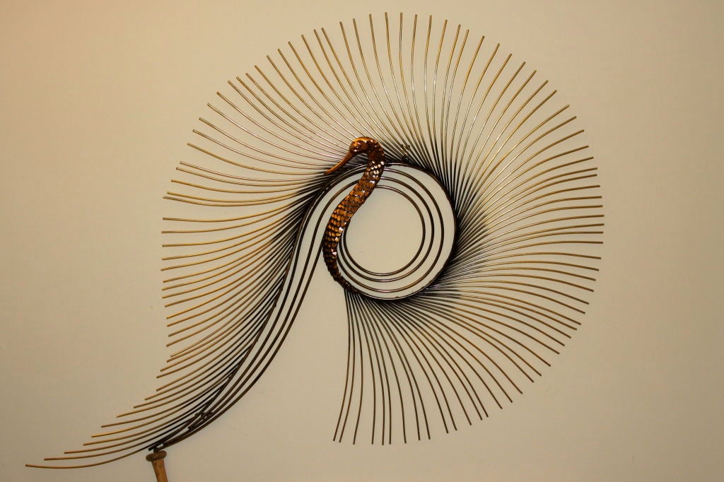 C. Jere wall sculpture in the form of a Peacock, signed and dated '87