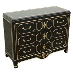 Mastercraft Dark Navy Lacquer chest with brass ormalu