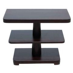 Pair of three tier 1940's dark Mahogany side tables