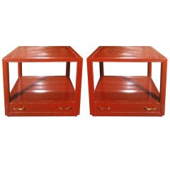 Pair of Midcentury nighstands or end tables with lower drawer