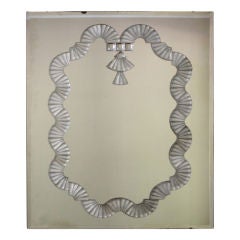 1940s Mirror with Lucite Overlay Ribbon Design
