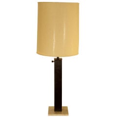 Pair of Nessen oiled bronze lamps with marble bases 1