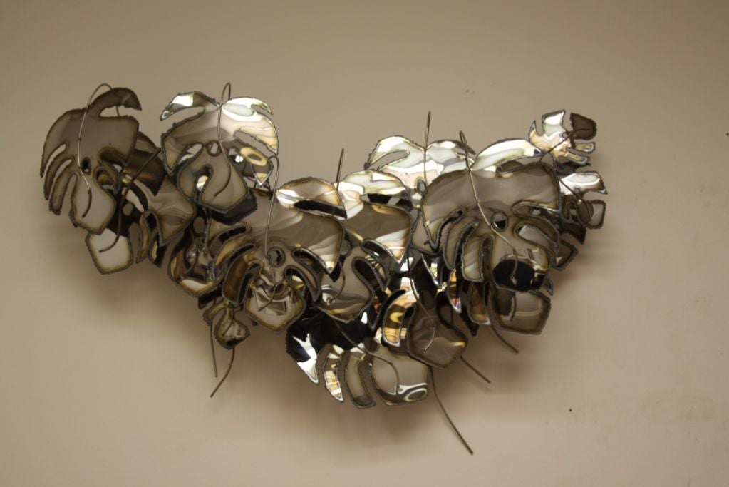 Curtis Jere signed and dated metal leaf wall sculpture In Excellent Condition In St. Louis, MO