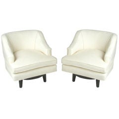 Pair of Tommi Parzinger for Charak Modern Swivel Armchairs 6