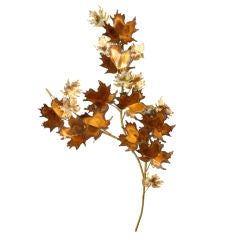 Curtis Jere Wall sculpture of stylized maple leaf branch
