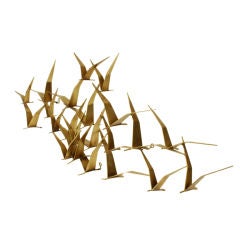 Curtis Jere flock of birds in flight  wall sculpture