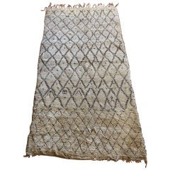 Morrocan Rug in ivory with chocolate brown design 10