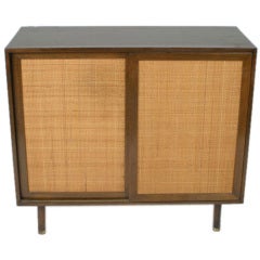 Harvey Probber Two-Door Cabinet with Cane Doors