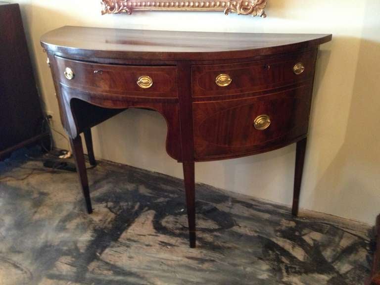 English Mahogany Demilune Sideboard