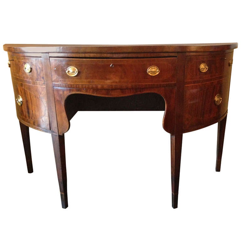 English Mahogany Demilune Sideboard at 1stDibs