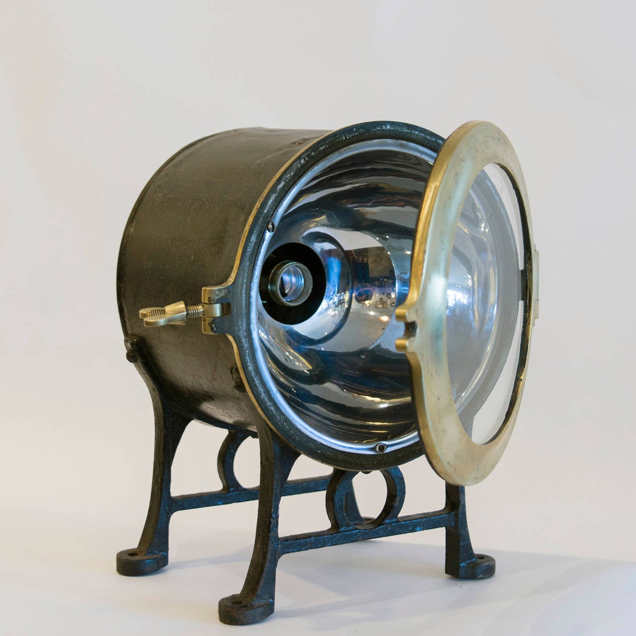 English Brass and Cast Iron Reflector Light 1