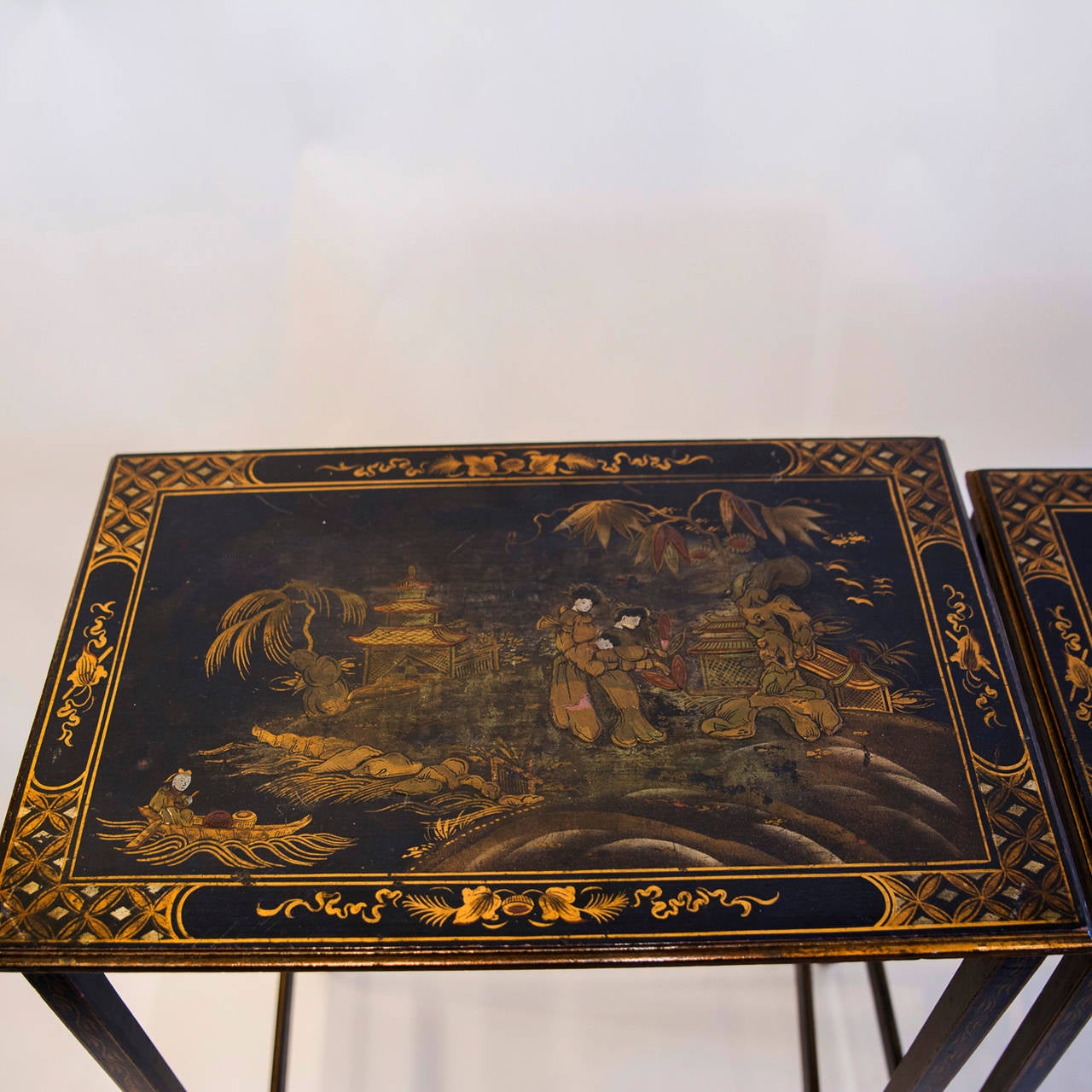 Set of Three Chinoiserie Nesting Tables, circa 1870 For Sale 1