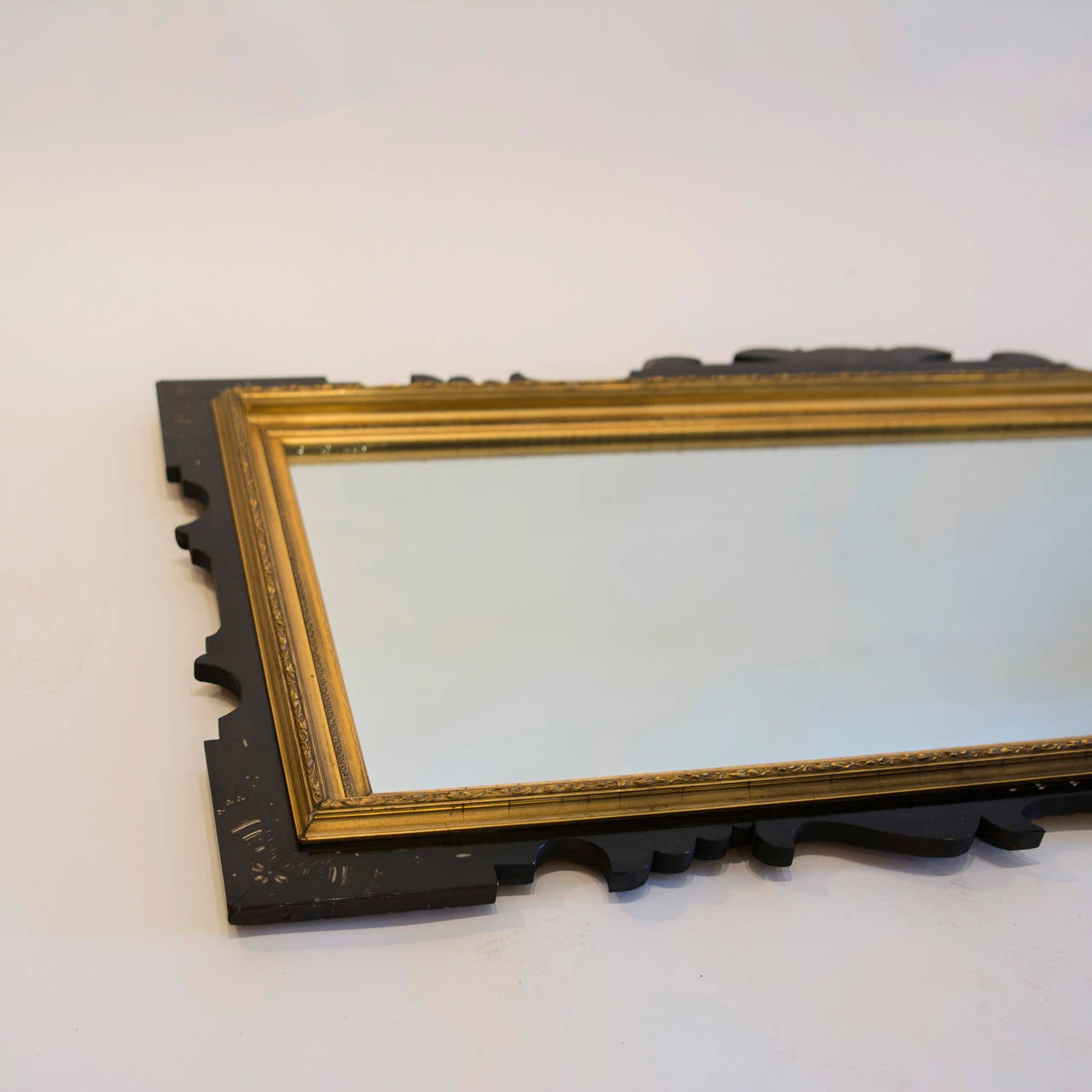 Aesthetic Movement Gilt and Ebonized Mirror, circa 1880 In Excellent Condition In Hinsdale, IL