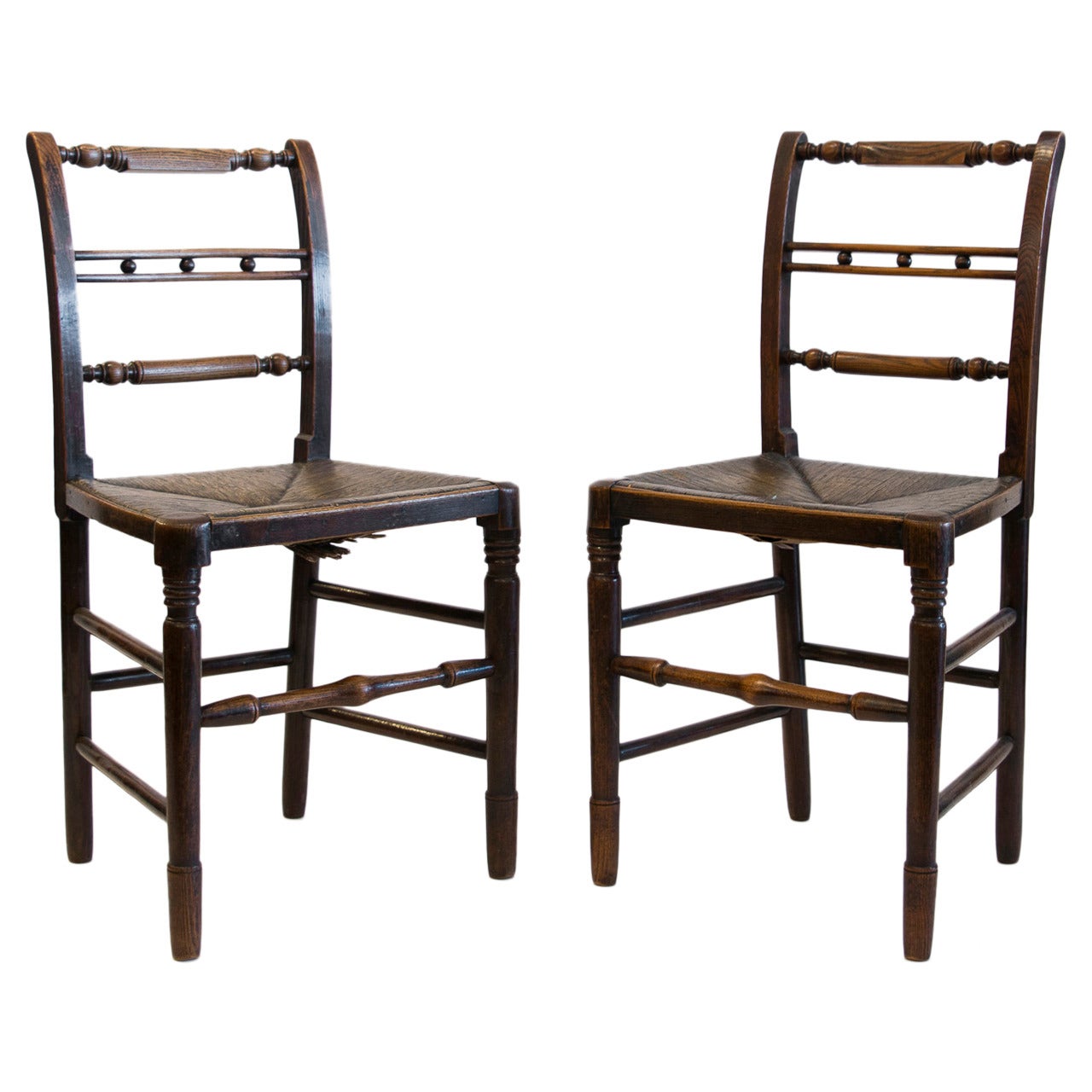 Pair of English Provincial Side Chairs