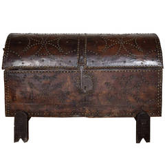 18th Century French Leather Trunk