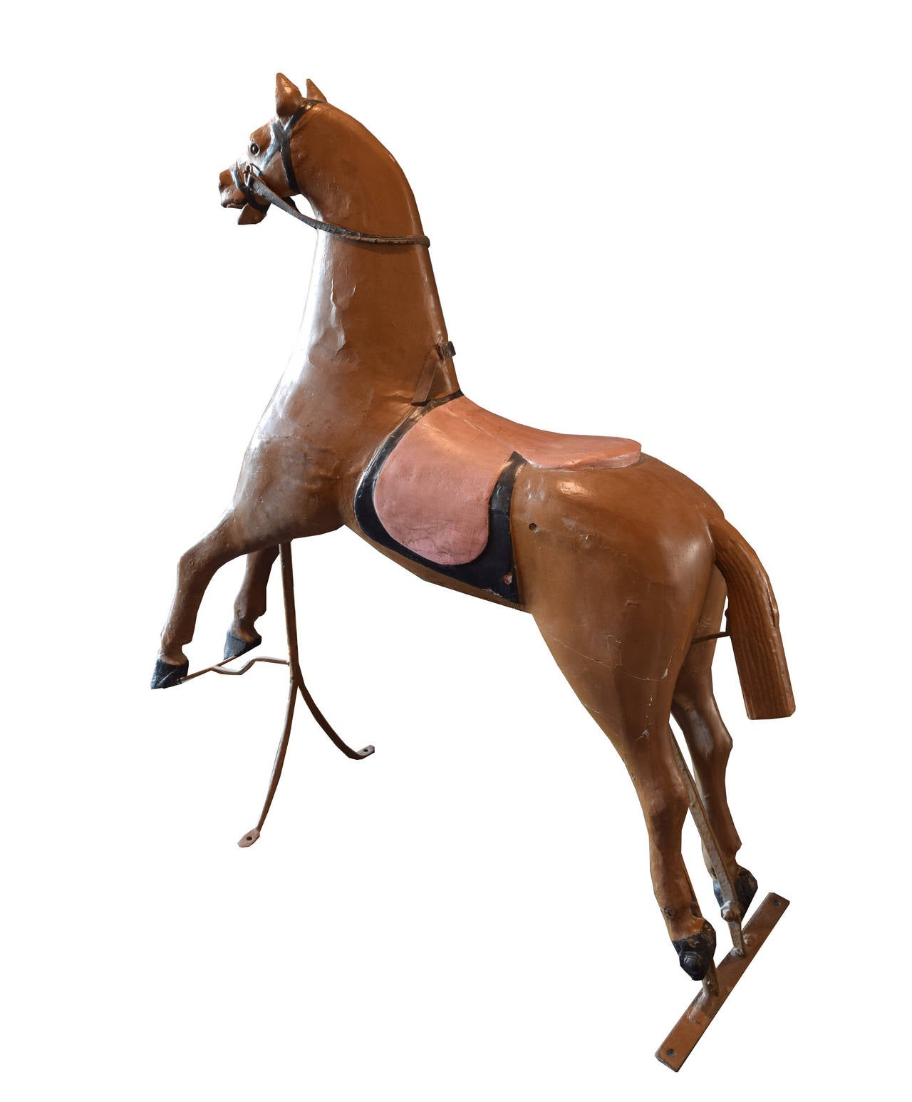 Early 20th Century Carved Wood Carousel Horse In Good Condition In Round Top, TX