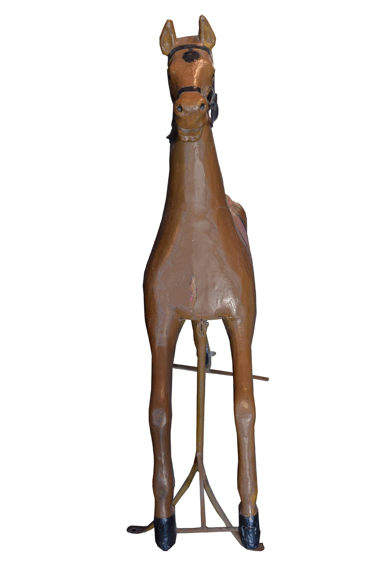 Argentine Early 20th Century Carved Wood Carousel Horse