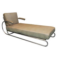 Art Deco Adjustable Chrome Chaise Longue