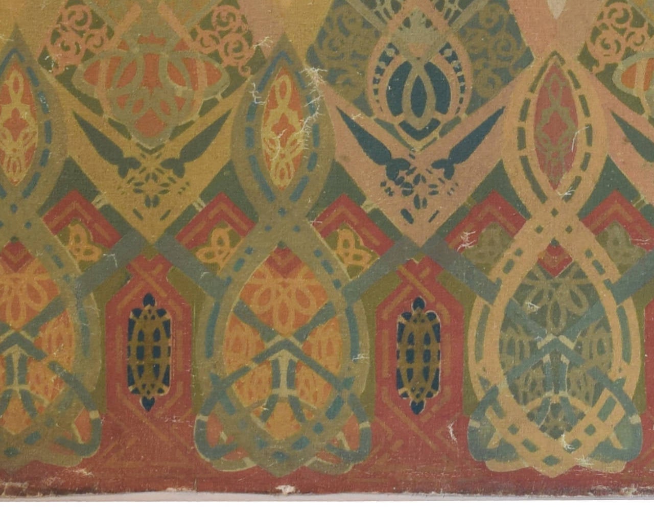 19th Century Louis Sullivan Frieze Panel, Paint on Canvas from the Chicago Stock Exchange