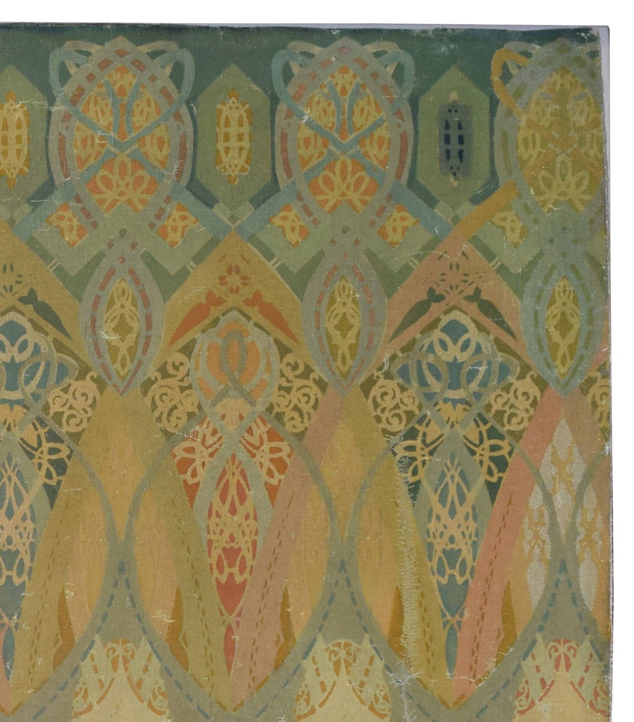 American Louis Sullivan Frieze Panel, Paint on Canvas from the Chicago Stock Exchange